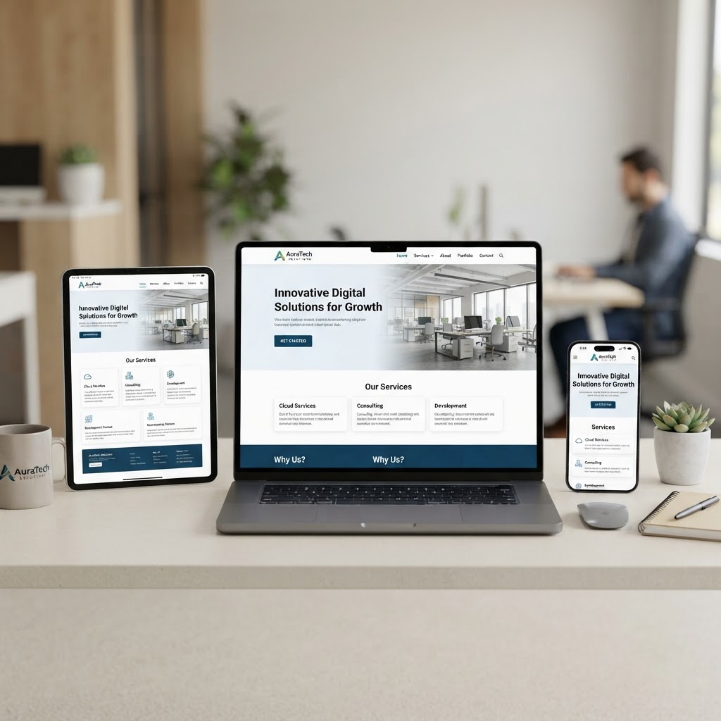 Responsive website design project mockups
